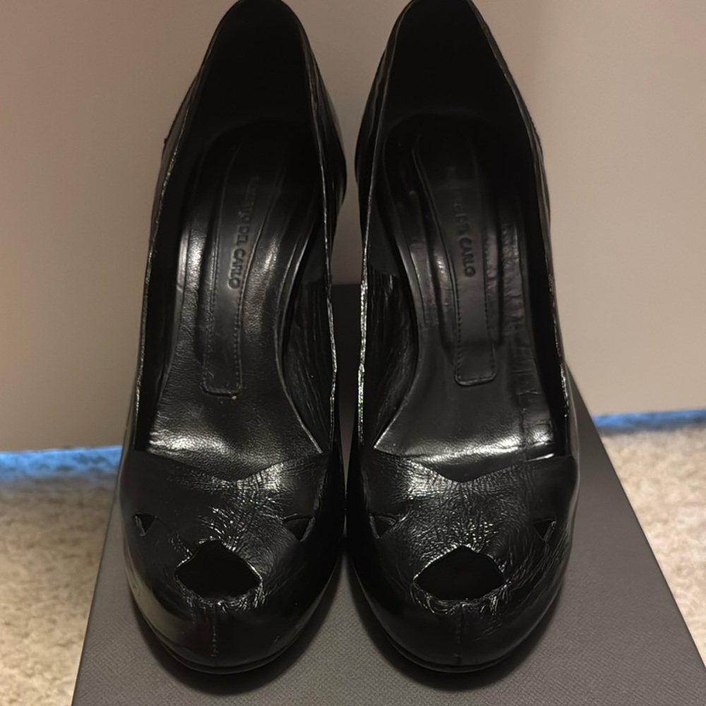 Roberto Del Carlo Black High-Heeled Pumps